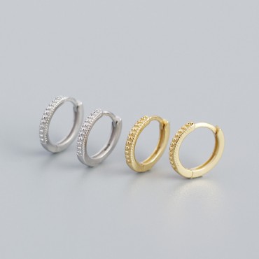 Casual Beaded Hoop Earrings