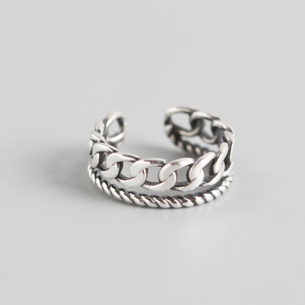 Chain and Twine Shaped Open Ring - MLYH243