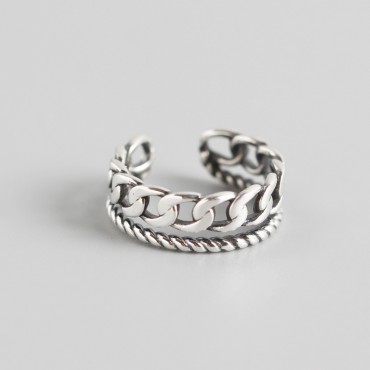 Chain and Twine Shaped Open Ring