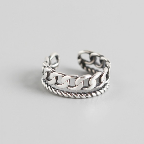 Chain and Twine Shaped Open Ring