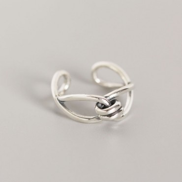 Vintage Line Knot Open Ring
