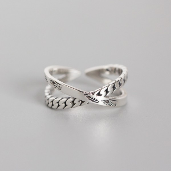 Vintage X-shaped Open Ring