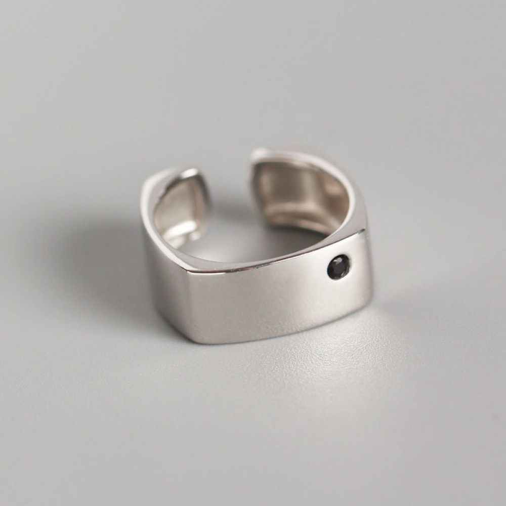 Minimalist Glossy Solitaire Open Ring - MLYH253