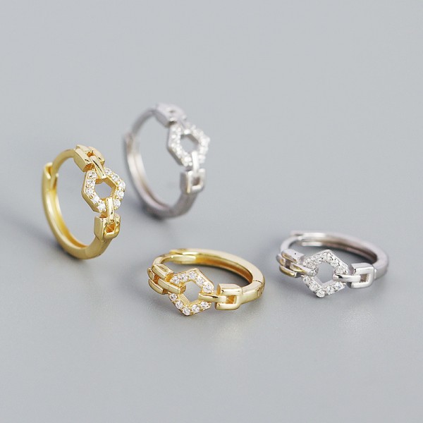 Minimalist Buckle Shaped Hoop Earrings