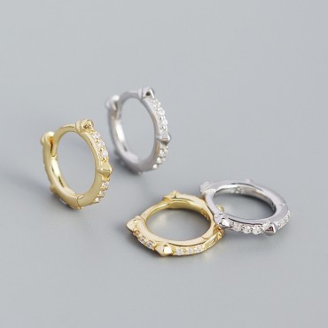 Rivets and Gems Hoop Earrings