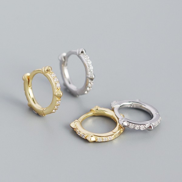 Rivets and Gems Hoop Earrings