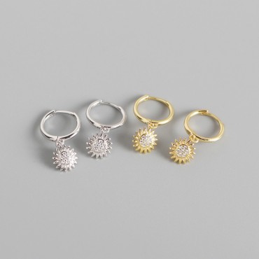Sparkling Sunflower Dangle Earrings