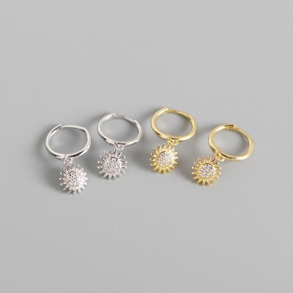 Sparkling Sunflower Dangle Earrings