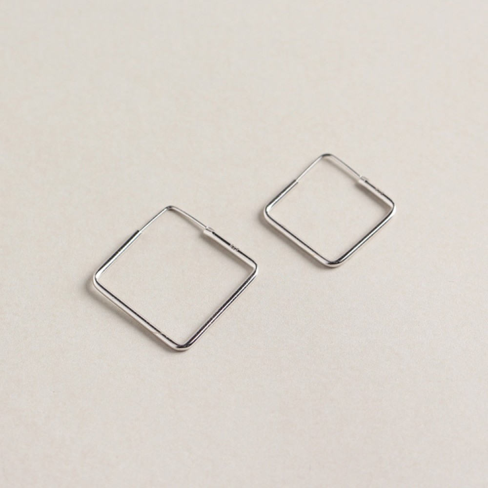 Minimalist Square Shaped Hoop Earrings - MLYH275