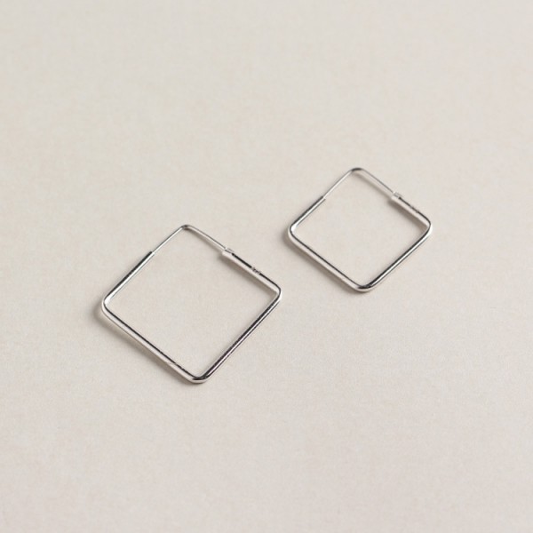 Minimalist Square Shaped Hoop Earrings