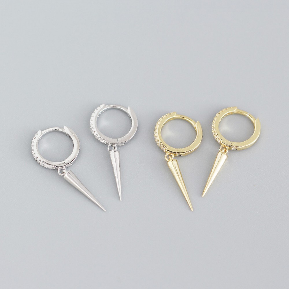 Minimalist Long Rivet Dangle Earrings - MLYH278