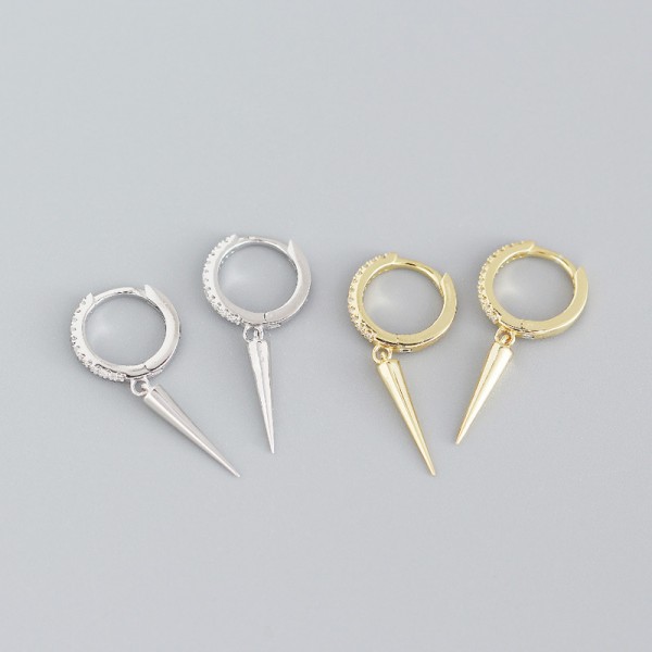 Minimalist Long Rivet Dangle Earrings