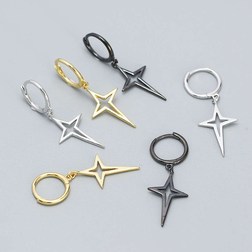 Minimalist Cross Star Dangle Earrings - MLYH284
