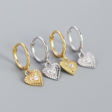 Vintage Heart in Heart Dangle Earrings