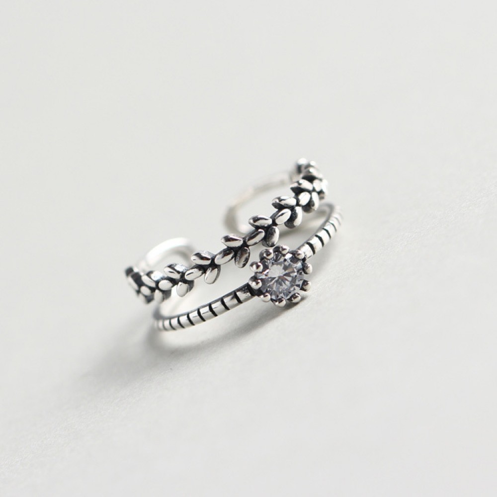 Vintage Leaves Crown Open Ring - MLYH287