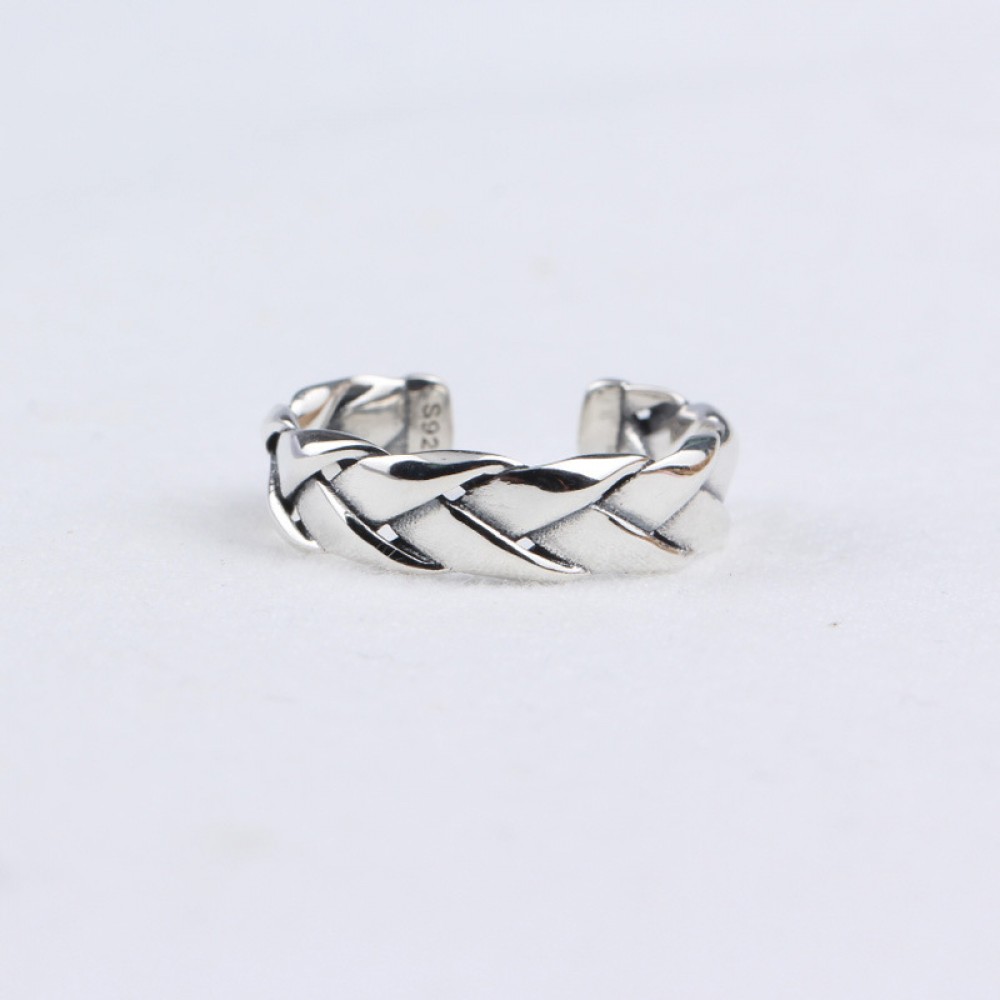 Flat Braid Textured Open Ring - MLYH288