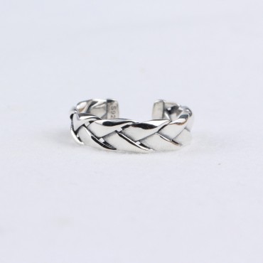 Flat Braid Textured Open Ring