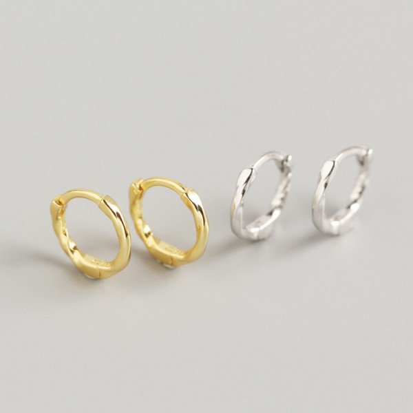 Simple Knotted Cable Hoop Earrings