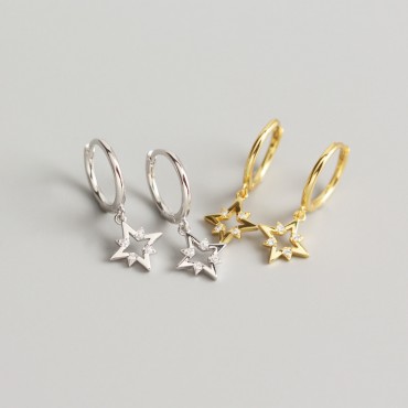 Sparkling Cross Star Dangle Earrings