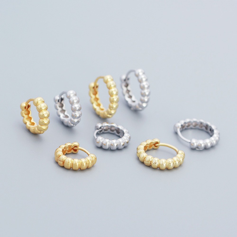 Minimalist Beaded Hoop Earrings - MLYH297