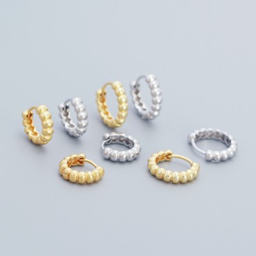 Minimalist Beaded Hoop Earrings