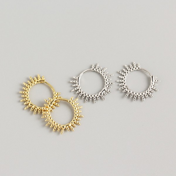 Exaggerated Beaded Spike Hoop Earrings