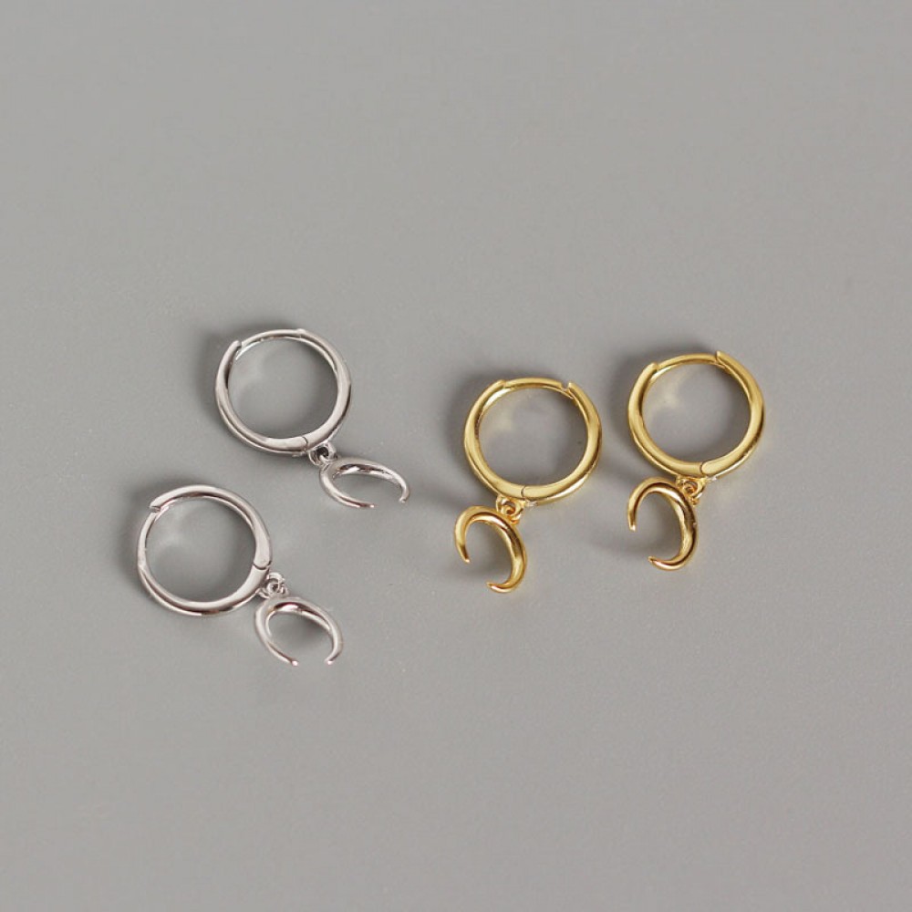 Elegant Crescent Moon Dangle Earrings - MLYH306