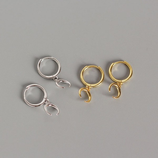 Elegant Crescent Moon Dangle Earrings