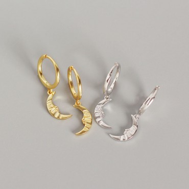 Baroque Cartoon Moon Dangle Earrings