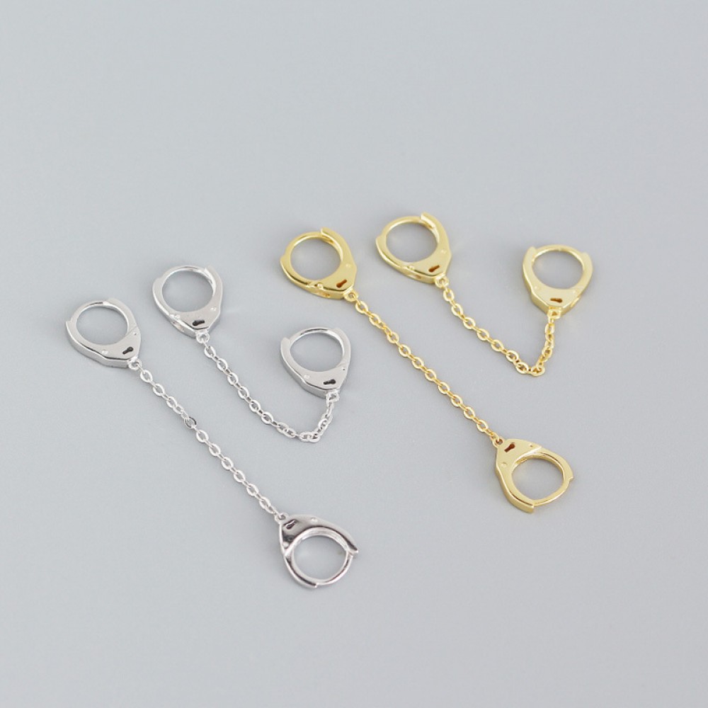 Metallic Style Handcuffs Hoop Earrings - MLYH313