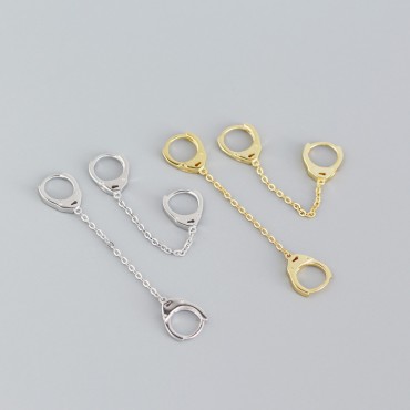 Metallic Style Handcuffs Hoop Earrings