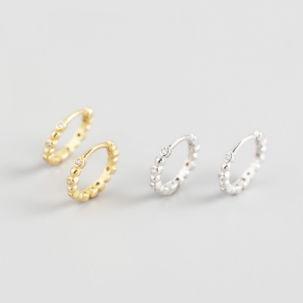 Statement Beaded and Gem Hoop Earrings - MLYH314