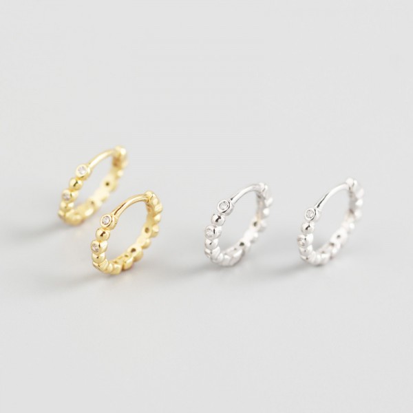 Statement Beaded and Gem Hoop Earrings