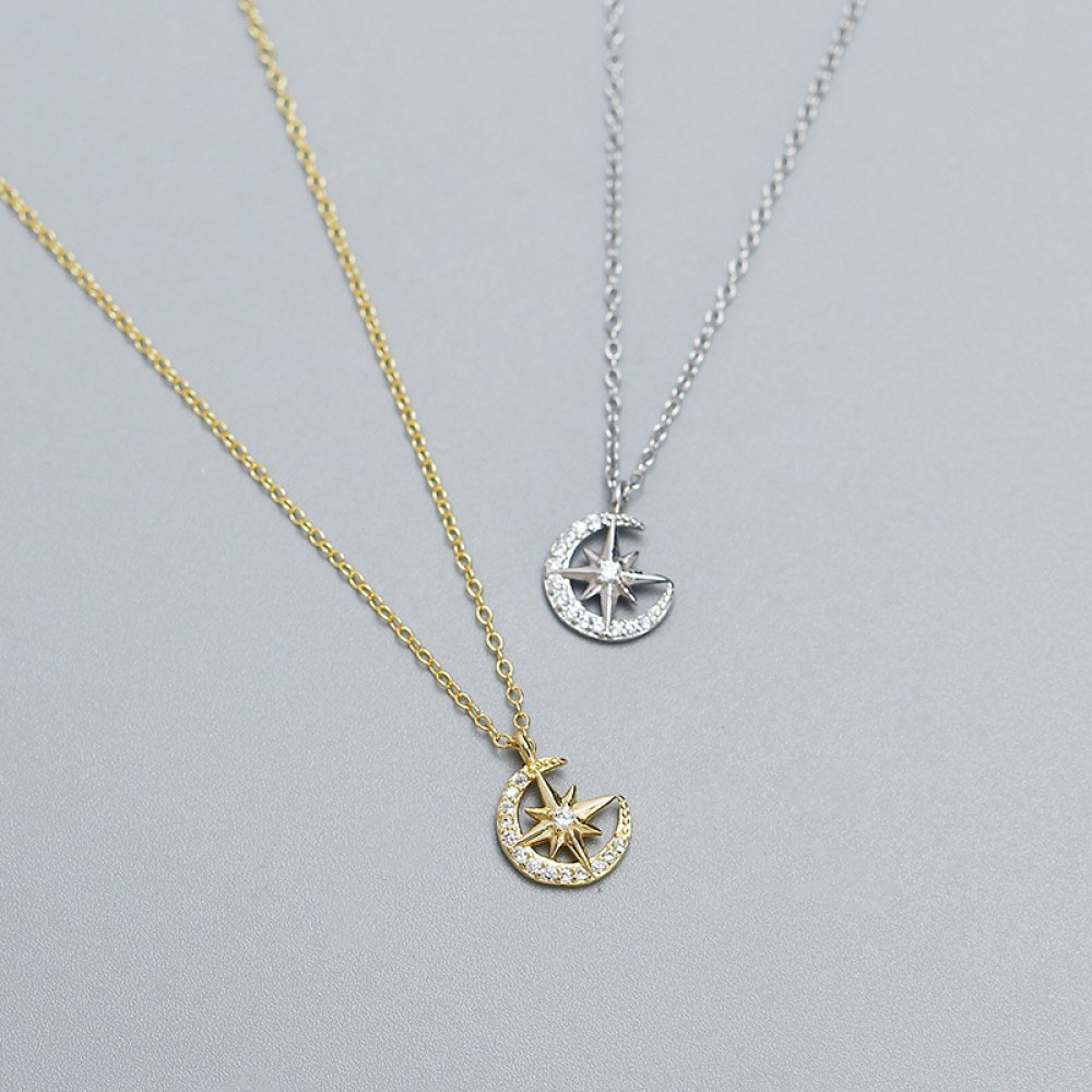 Crescent Moon and Star Necklace - MLYH322