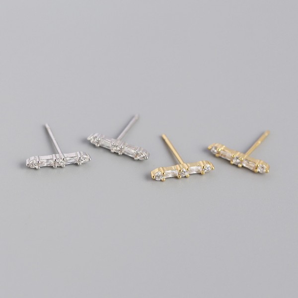 Sparkling Straight Gemstone Stud Earrings