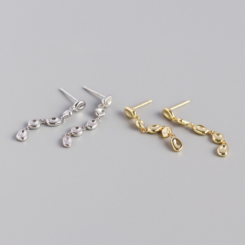 Tassel Irregular Beads Dangle Earrings - MLYH332