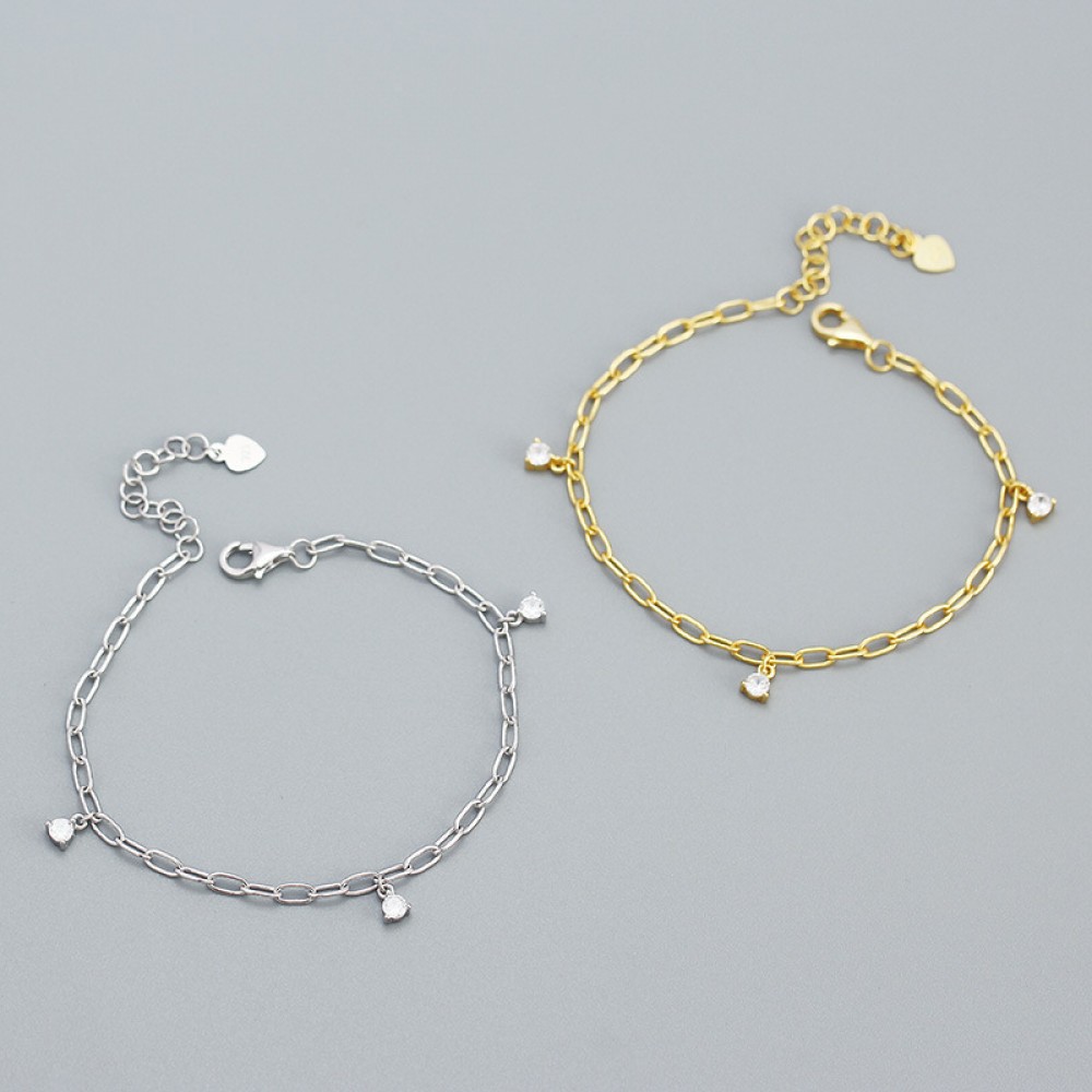 Sweet Heart Clasp Chain Bracelet - MLYH337