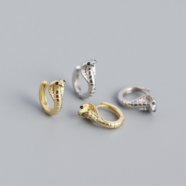 Metallic King Cobra Hoop Earrings