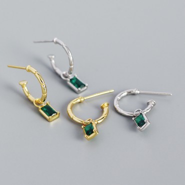 Niche C-shaped Bamboo Dangle Earrings