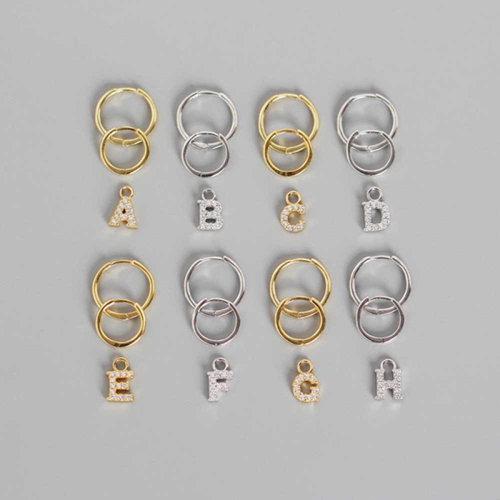 Pave Alphabet Dangle Earrings - MLYH344