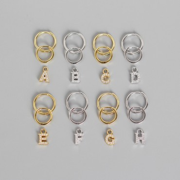 Pave Alphabet Dangle Earrings