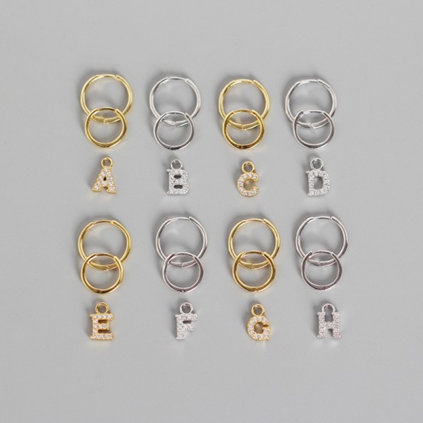 Pave Alphabet Dangle Earrings