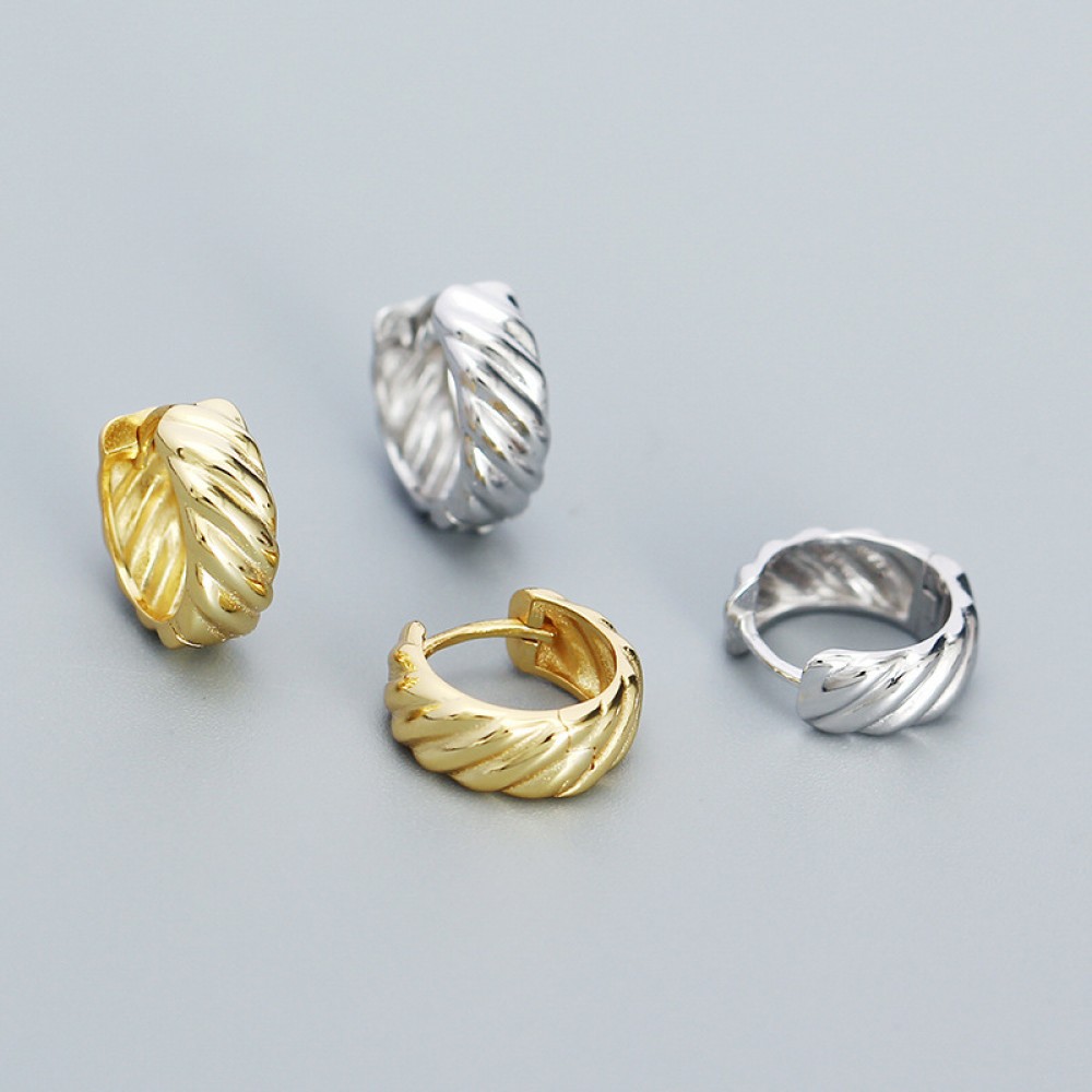 Statement Twisted Textured Hoop Earrings - MLYH345