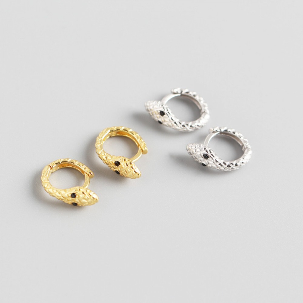 Statement Snake Shaped Hoop Earrings - MLYH348