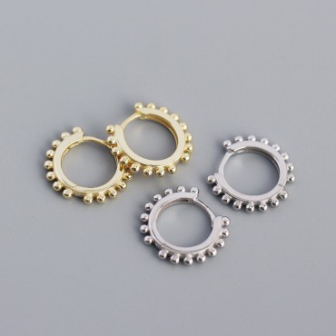 Metallic Little Beads Hoop Earrings