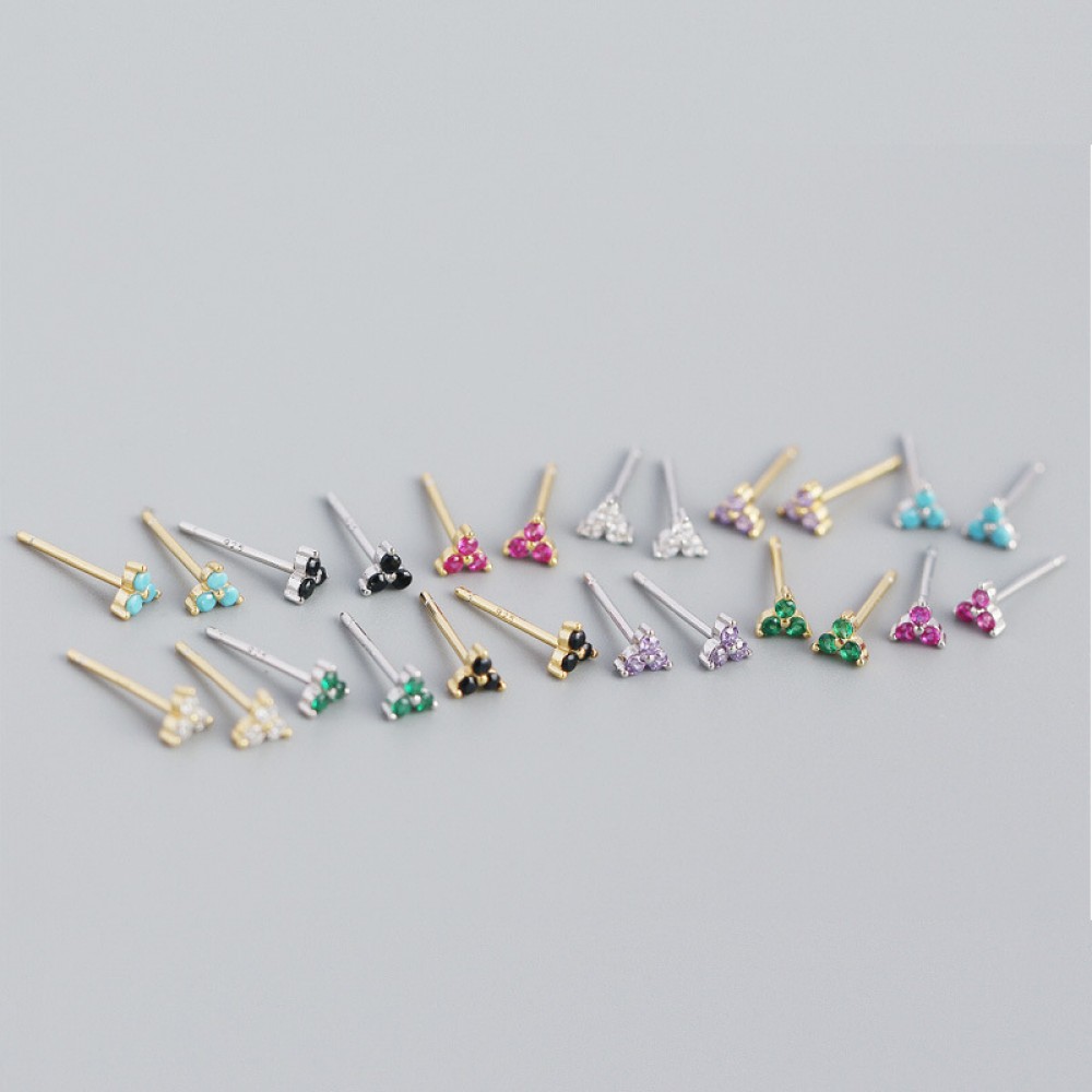 Cute Colorful Clover Stud Earrings - MLYH353