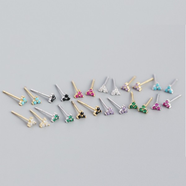 Cute Colorful Clover Stud Earrings