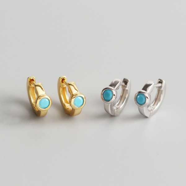 Elegant Round Gemstone Hoop Earrings