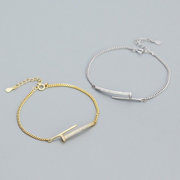 Elegant Pave Nail Bracelet