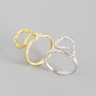 Minimalist Tinfoil Texture Open Ring